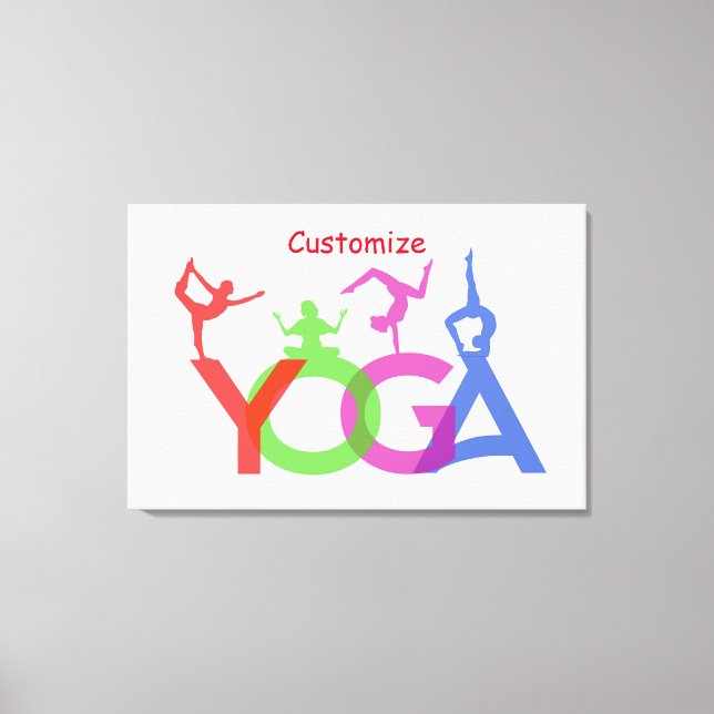 Yoga Poses Silhouettes Thunder_Cove Canvas Print (Front)