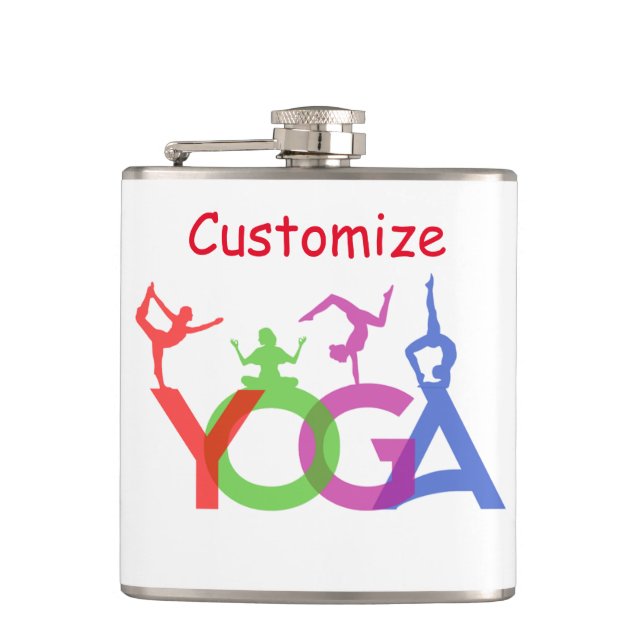 Yoga Poses Silhouettes Thunder_Cove  Flask (Front)