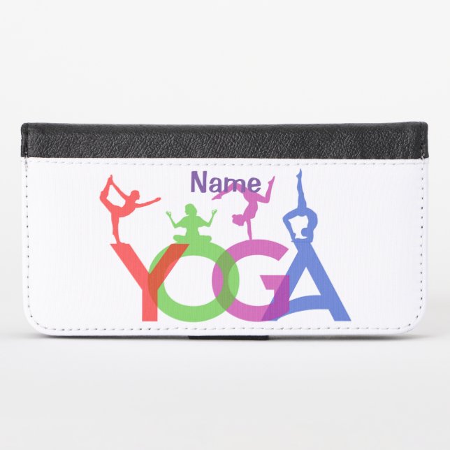 Yoga Poses Silhouettes Thunder_Cove iPhone Wallet Case (Front (Horizontal))