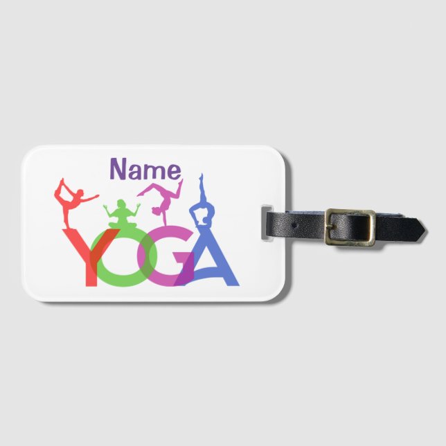 Yoga Poses Silhouettes Thunder_Cove  Luggage Tag (Front Horizontal)