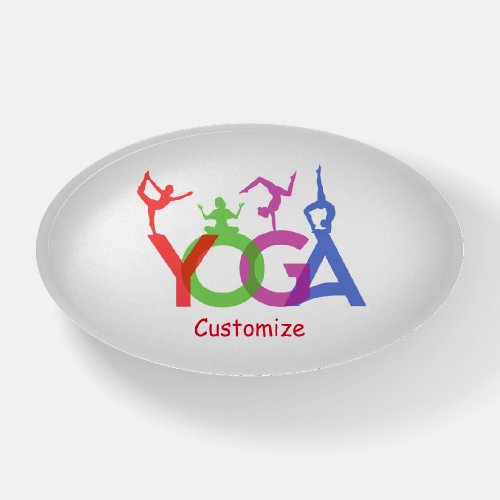 Yoga Poses Silhouettes Thunder_Cove Paperweight