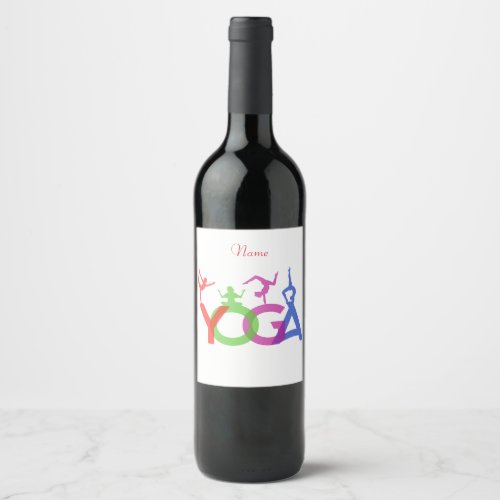 Yoga Poses Silhouettes Thunder_Cove Wine Label