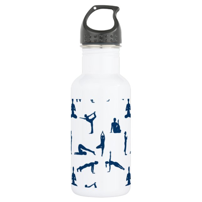 Yoga Poses Stainless Steel Water Bottle (Front)