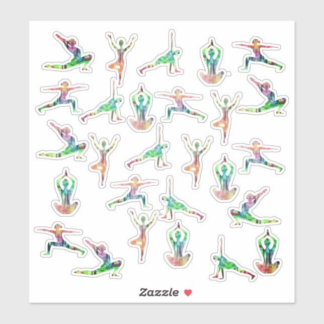 Yoga Poses Sticker (Sheet)