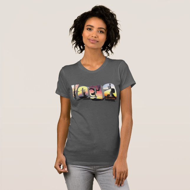 Yoga poses T-Shirt for women. (Front Full)