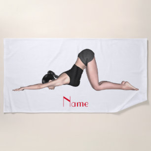 Yoga Poses Thunder_Cove Beach Towel