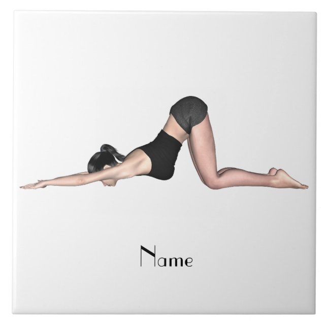 Yoga Poses Thunder_Cove Ceramic Tile (Front)