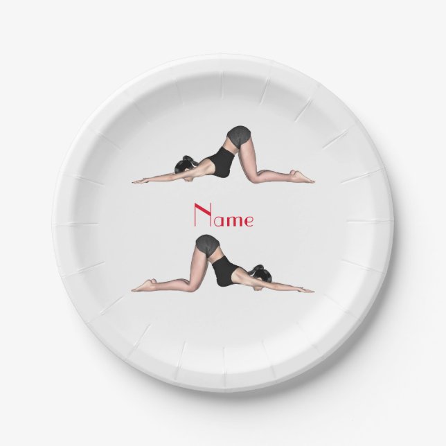 Yoga Poses Thunder_Cove Paper Plates (Front)