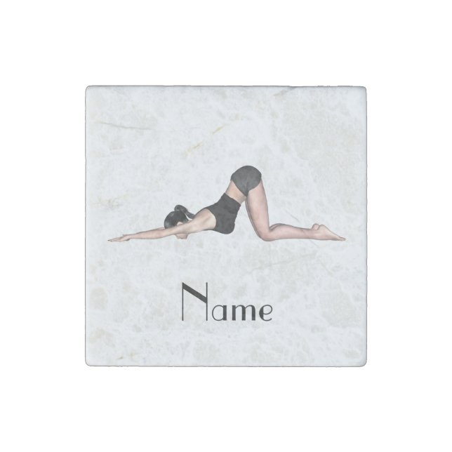 Yoga Poses Thunder_Cove Stone Magnet (Front)