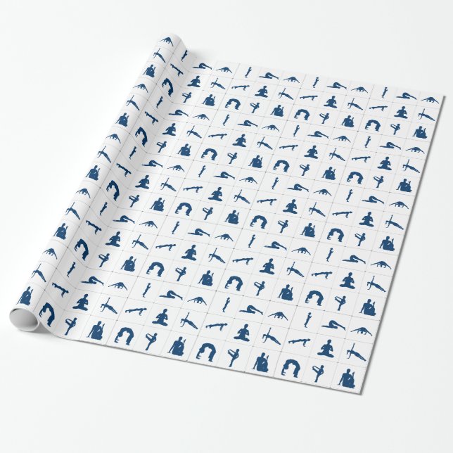 Yoga poses wrapping paper (Unrolled)