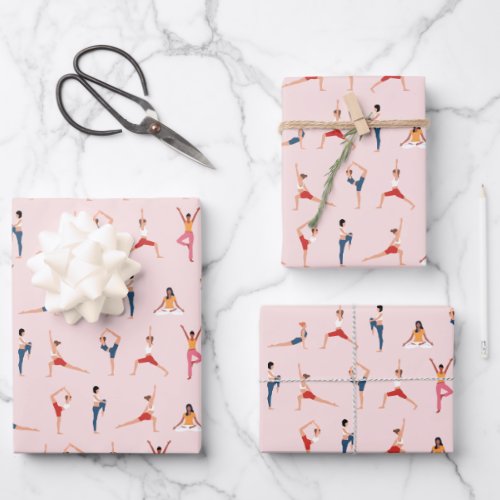  Yoga Poses   Wrapping Paper Sheets