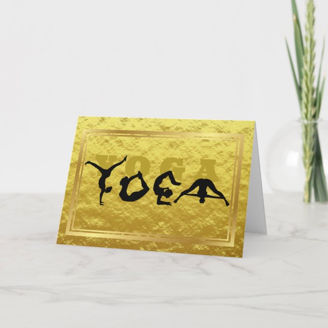 Yoga Positions Golden Greeting Card (Front)