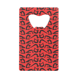 Yoga Positions Silhouettes Credit Card Bottle Opener