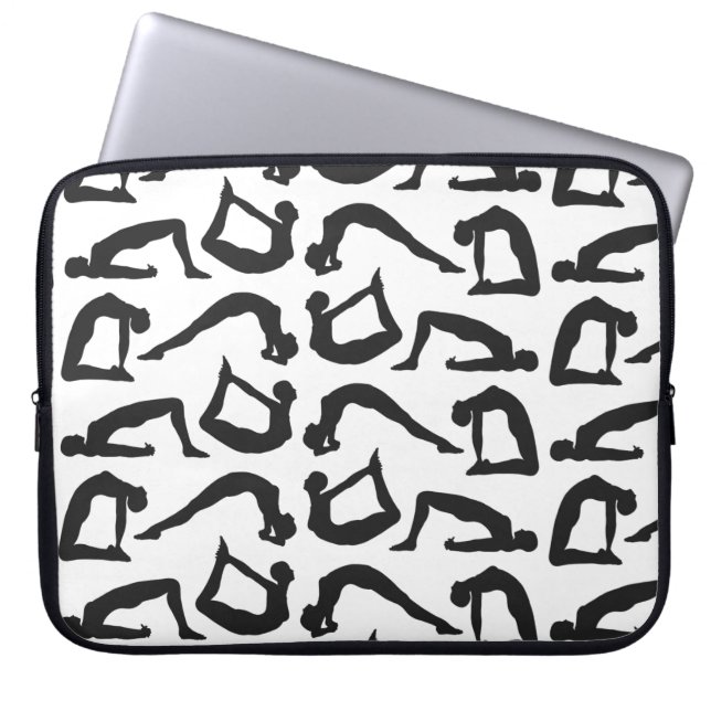 Yoga Positions Silhouettes Laptop Sleeve (Front)