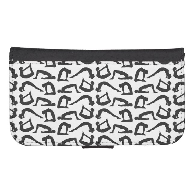 Yoga Positions Silhouettes Samsung Galaxy Wallet Case (Front (Horizontal))