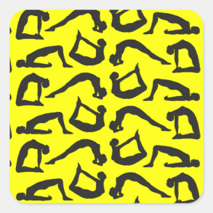 Yoga Positions Silhouettes Square Sticker
