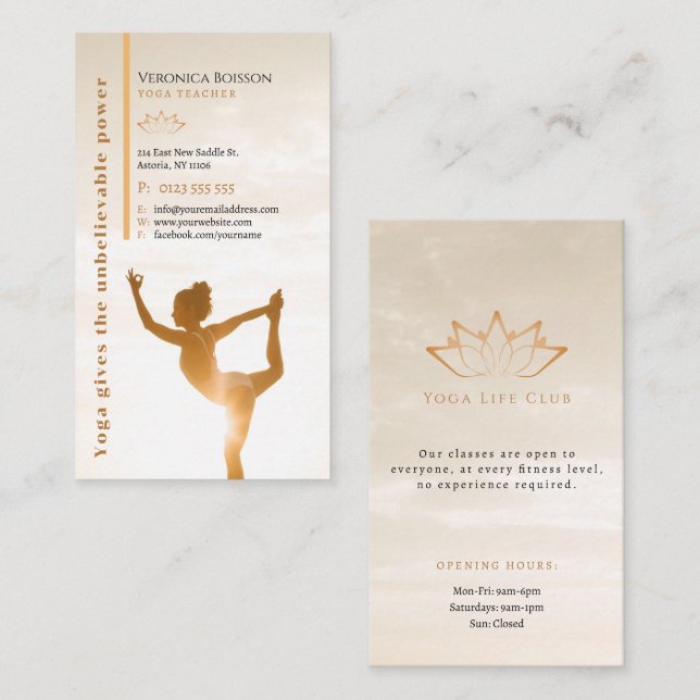 Yoga | Professional Teacher Business Card (Front/Back)