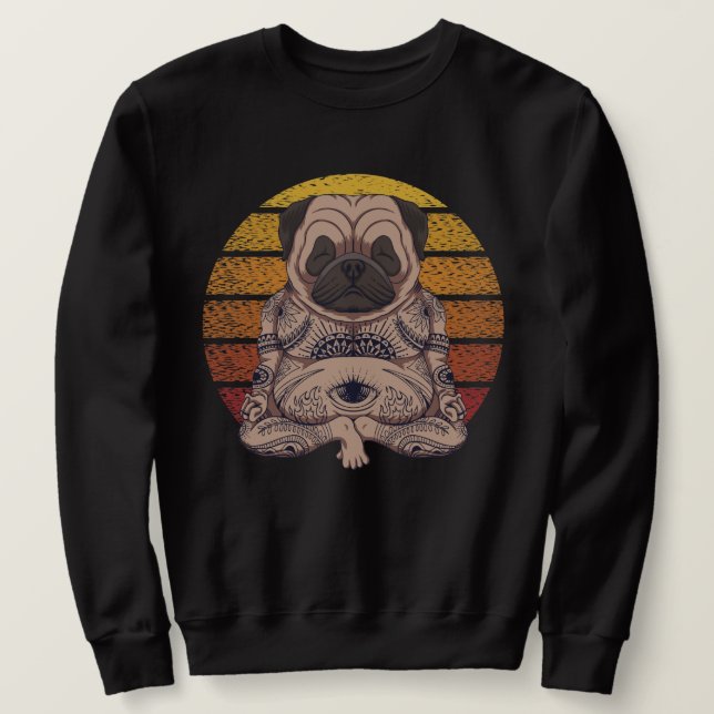 Yoga Pug Sweatshirt (Design Front)