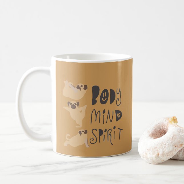 Yoga Pugs Coffee Mug (With Donut)