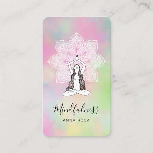  Yoga QR Meditation Mindfulness Mandala Goddess Business Card
