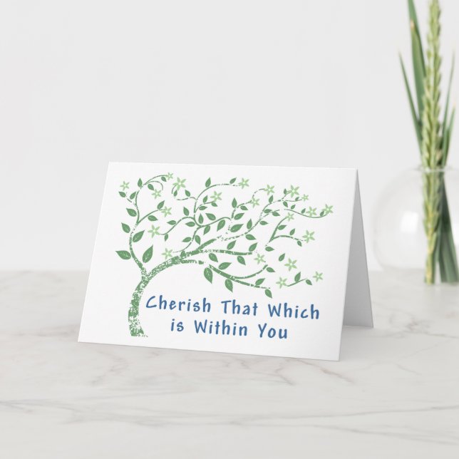 Yoga Quote: Cherish That Which is Within You Card (Front)