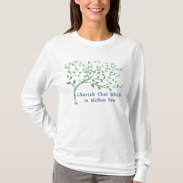 Yoga Quote: Cherish That Which Is Within You T-Shirt (Front)