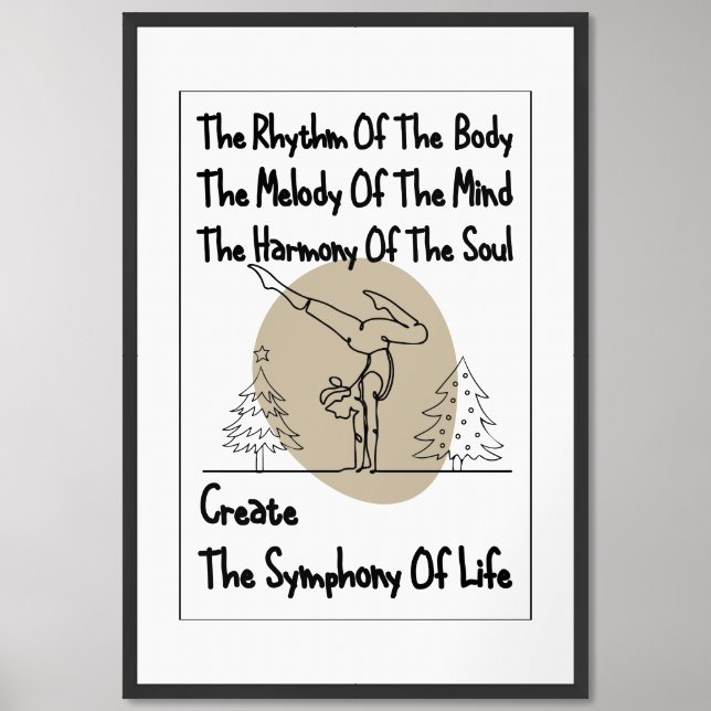 Yoga quote with minimalist design poster (Framed Front)