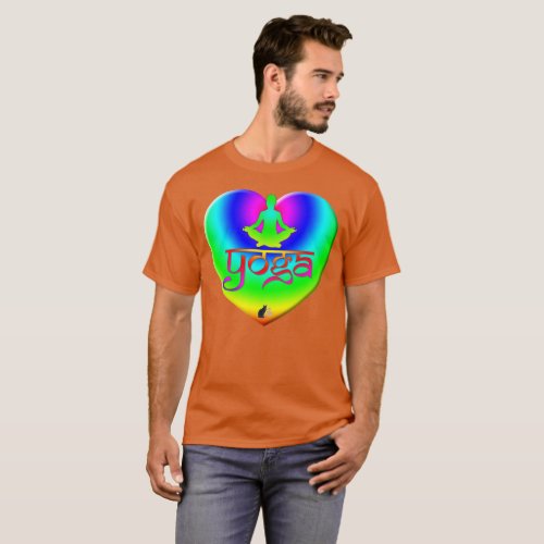 Yoga Rainbow Intentions Heart T_Shirt