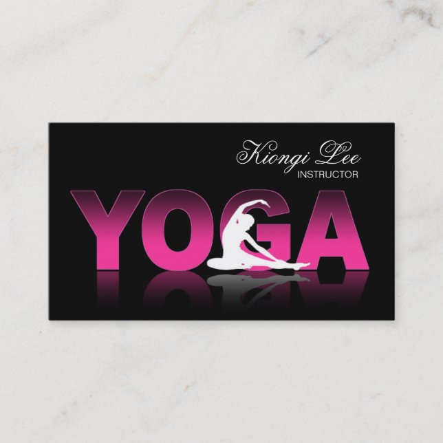 Yoga Reflections, Yoga Instructor, Yoga Class Business Card (Front)