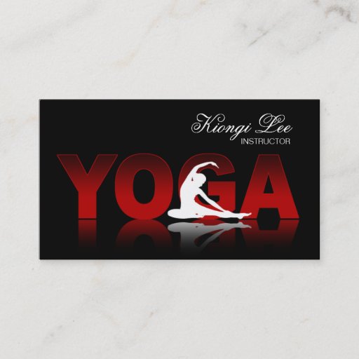 Customizable Yoga Reflections, Yoga Instructor, Yoga Class Business Cards