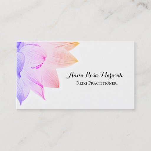 Customizable *~*  Yoga Reiki Energy Healer Light Filled Lotus Business Card