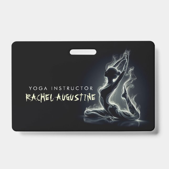 Yoga Reiki Instructor One-Legged King Pigeon Pose Badge (Front)