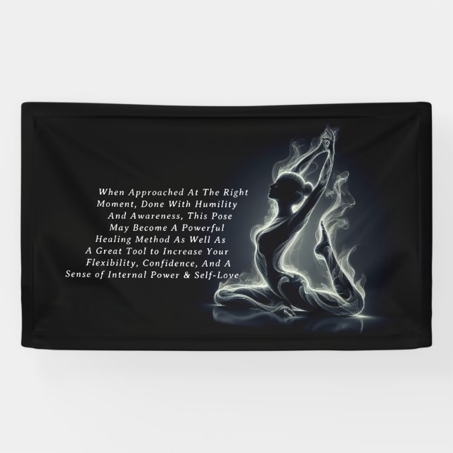 Yoga Reiki Instructor One-Legged King Pigeon Pose Banner (Horizontal)
