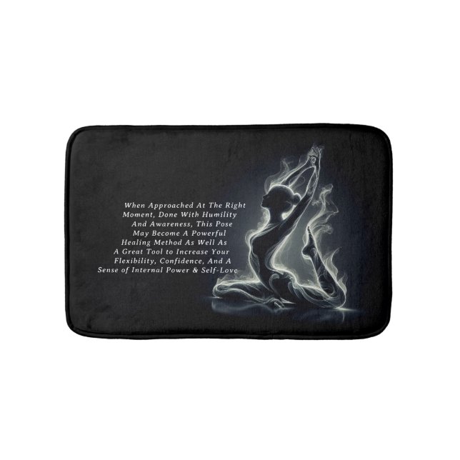Yoga Reiki Instructor One-Legged King Pigeon Pose Bath Mat (Front)