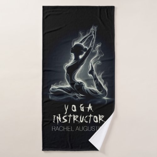Yoga Reiki Instructor One_Legged King Pigeon Pose Bath Towel Set