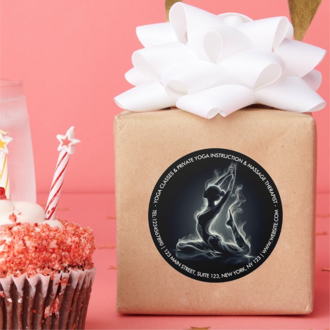 Yoga Reiki Instructor One-Legged King Pigeon Pose Classic Round Sticker (Party)