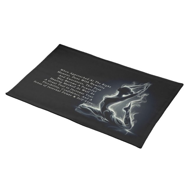 Yoga Reiki Instructor One-Legged King Pigeon Pose Cloth Placemat (On Table)