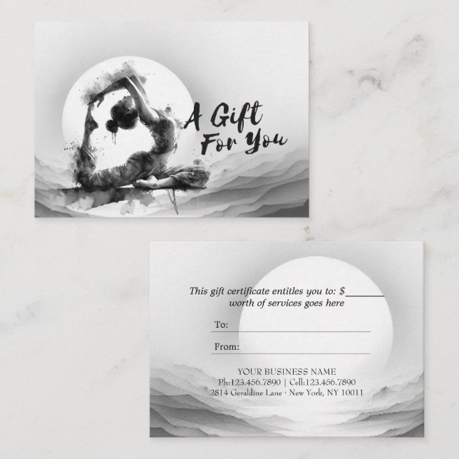 Yoga Reiki Instructor One-Legged King Pigeon Pose Discount Card (Front/Back)