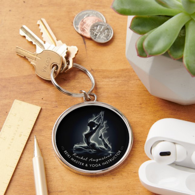 Yoga Reiki Instructor One-Legged King Pigeon Pose Keychain (Desk)