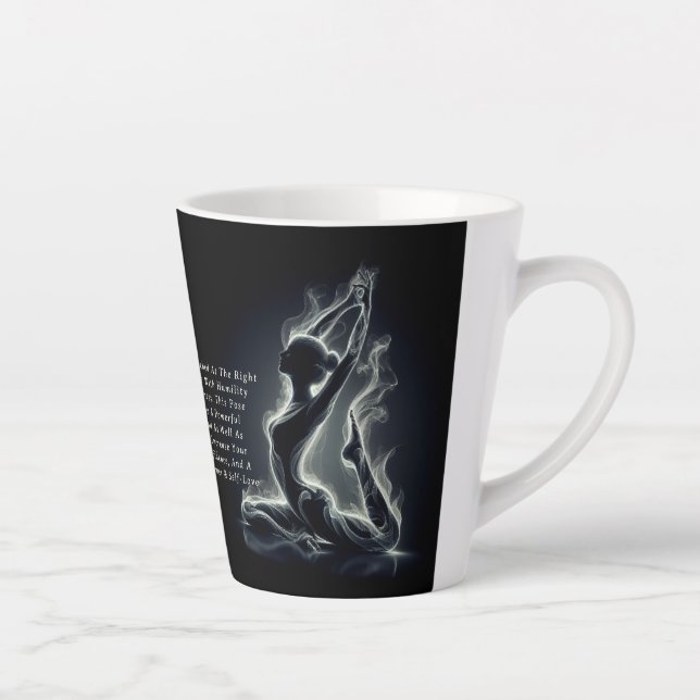 Yoga Reiki Instructor One-Legged King Pigeon Pose Latte Mug (Right)
