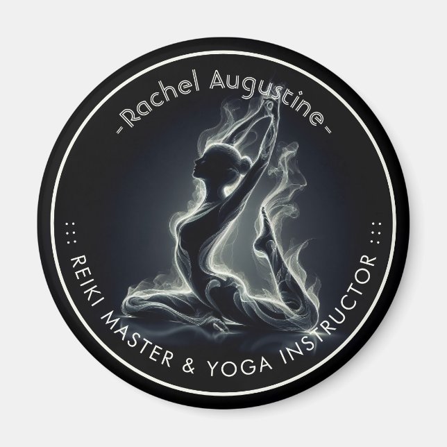Yoga Reiki Instructor One-Legged King Pigeon Pose Magnet (Front)