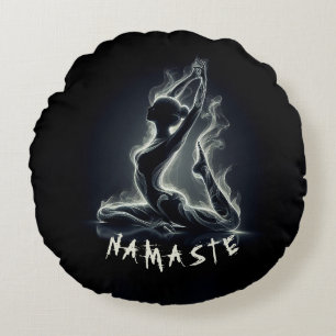 Yoga Reiki Instructor One-Legged King Pigeon Pose Round Pillow