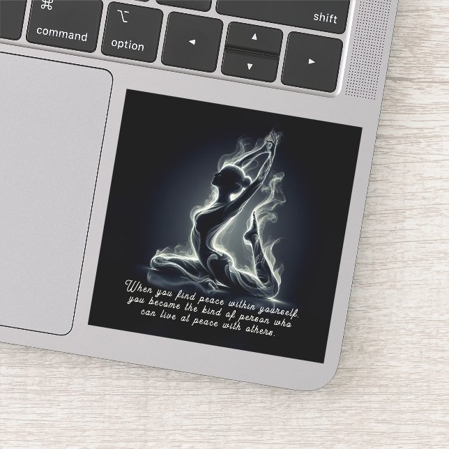 Yoga Reiki Instructor One-Legged King Pigeon Pose Sticker (Detail)