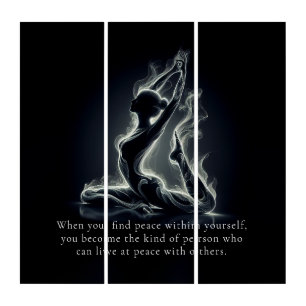 Yoga Reiki Instructor One-Legged King Pigeon Pose Triptych