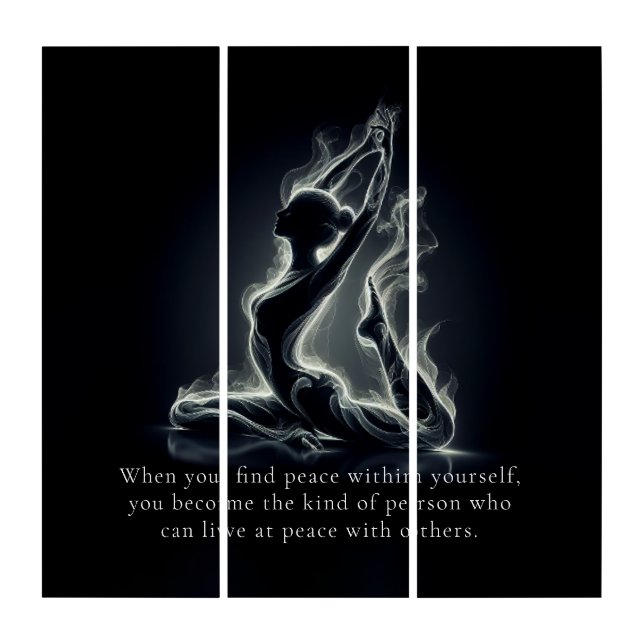 Yoga Reiki Instructor One-Legged King Pigeon Pose Triptych (Front)