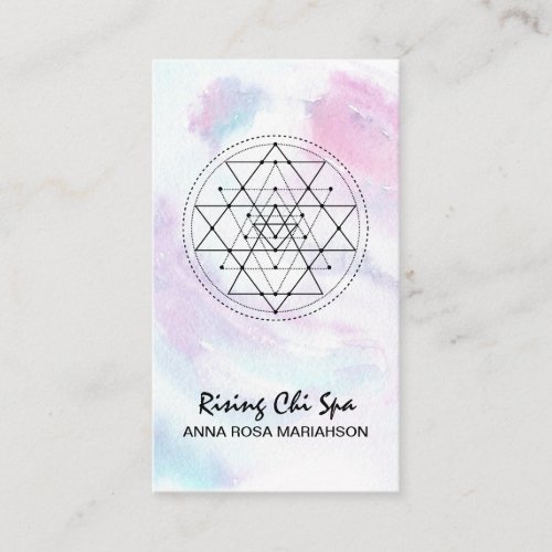  Yoga Reiki Massage Pastel Sacred Geometry Business Card