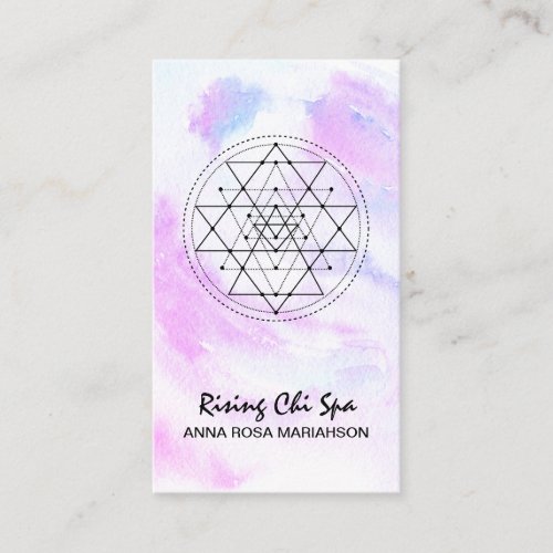  Yoga Reiki Massage Sacred Geometry Pastel Business Card