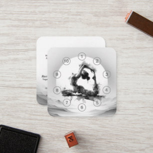 Yoga Reiki One-Legged King Pigeon Pose Class Pass Loyalty Card