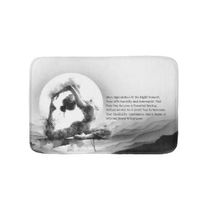 Yoga Reiki One-Legged King Pigeon Pose Watercolor Bath Mat