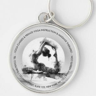 Yoga Reiki One-Legged King Pigeon Pose Watercolor Keychain